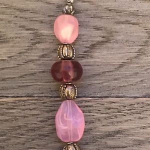 Sterling silver and pink beaded bracelet